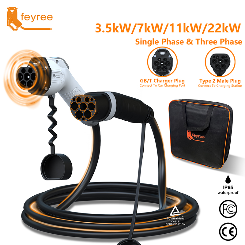 สายชาร์จรถยนต์ไฟฟ้า Feyree แบบ - Ev Charger Type 2 22Kw 32A 3 Phase บทวิจารณ์และราคา